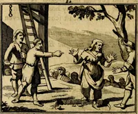 An illustration from Staat- en zedekundige zinneprenten, of, Leerzame fabelen : die van den Heere La Court speelswyze (1731)