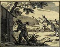 An illustration from Staat- en zedekundige zinneprenten, of, Leerzame fabelen : die van den Heere La Court speelswyze (1731)
