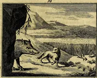 An illustration from Staat- en zedekundige zinneprenten, of, Leerzame fabelen : die van den Heere La Court speelswyze (1731)