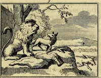 An illustration from Staat- en zedekundige zinneprenten, of, Leerzame fabelen : die van den Heere La Court speelswyze (1731)