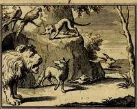 Picture 14 of 132 from Staat- en zedekundige zinneprenten, of, Leerzame fabelen : die van den Heere La Court speelswyze (1731), leaf 75