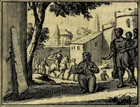 An illustration from Staat- en zedekundige zinneprenten, of, Leerzame fabelen : die van den Heere La Court speelswyze (1731)