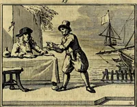 An illustration from Staat- en zedekundige zinneprenten, of, Leerzame fabelen : die van den Heere La Court speelswyze (1731)