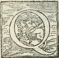 An illustration from Stanze cantate da vn fanciullo : in compagnia et a nome della Contrada della Lupa, festeggiante dinanzi à S.A.S. l'anno 1590 in Siena (1590)