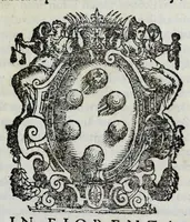 An illustration from Statvti, capitoli, et constitvtioni dell'Ordine de' cavalieri di santo Stefano, fondato & dotato dall'illustr. & eccell. s. Cosimo Medici, duca II. di Fiorenza, e di Siena, riformati dal sereniss. don Ferdinando Medici, terzo gran duca di Toscana, & gran maestro di detto Ordine. Et approuati, & publicati nel Capitolo generale di detto Ordine, l'anno M D XC. Con le facultà, indulti, & priuilegij concessi dalla Santità di Papa Pio IIII. & da N.S. Sisto Papa V. & dal suddetto fondatore. Con la tauola copiosissima delle materie, e capitoli (1595)