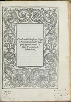 An illustration from Stephani Nigri elega[n]tissime è greco author[um] subditor[um] tra[n]slationes : uidelicet, Philostrati Icones, Pythagore̜ Carme[n] aureu[m], Athene̜i collectanea, Musonij philosophi Tyrij de pri[n]cipe optîmo, Isocratis d[e] regis muneribus or[?]o, & alia .. (1521)