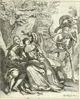 Picture 59 of 94 from Sterbensspiegel, das ist, Sonnenklare Vorstellung menschlicher Nichtigkeit durch alle Ständ und Geschlechter : vermitlest 60. dienstlicher Kupferblätteren, lehrzeicher Vberschrifften, und beweglicher zu vier stimmen aussgesetzter Todtengessängen (1650), leaf 110