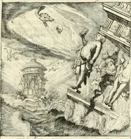 An illustration from Sterbensspiegel, das ist, Sonnenklare Vorstellung menschlicher Nichtigkeit durch alle Ständ und Geschlechter : vermitlest 60. dienstlicher Kupferblätteren, lehrzeicher Vberschrifften, und beweglicher zu vier stimmen aussgesetzter Todtengessängen (1650)