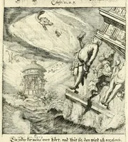 An illustration from Sterbensspiegel, das ist, Sonnenklare Vorstellung menschlicher Nichtigkeit durch alle Ständ und Geschlechter : vermitlest 60. dienstlicher Kupferblätteren, lehrzeicher Vberschrifften, und beweglicher zu vier stimmen aussgesetzter Todtengessängen (1650)