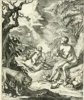 An illustration from Sterbensspiegel, das ist, Sonnenklare Vorstellung menschlicher Nichtigkeit durch alle Ständ und Geschlechter : vermitlest 60. dienstlicher Kupferblätteren, lehrzeicher Vberschrifften, und beweglicher zu vier stimmen aussgesetzter Todtengessängen (1650)