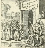 Picture 11 of 94 from Sterbensspiegel, das ist, Sonnenklare Vorstellung menschlicher Nichtigkeit durch alle Ständ und Geschlechter : vermitlest 60. dienstlicher Kupferblätteren, lehrzeicher Vberschrifften, und beweglicher zu vier stimmen aussgesetzter Todtengessängen (1650), leaf 40
