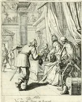 An illustration from Sterbensspiegel, das ist, Sonnenklare Vorstellung menschlicher Nichtigkeit durch alle Ständ und Geschlechter : vermitlest 60. dienstlicher Kupferblätteren, lehrzeicher Vberschrifften, und beweglicher zu vier stimmen aussgesetzter Todtengessängen (1650)