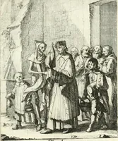 An illustration from Sterbensspiegel, das ist, Sonnenklare Vorstellung menschlicher Nichtigkeit durch alle Ständ und Geschlechter : vermitlest 60. dienstlicher Kupferblätteren, lehrzeicher Vberschrifften, und beweglicher zu vier stimmen aussgesetzter Todtengessängen (1650)