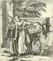 An illustration from Sterbensspiegel, das ist, Sonnenklare Vorstellung menschlicher Nichtigkeit durch alle Ständ und Geschlechter : vermitlest 60. dienstlicher Kupferblätteren, lehrzeicher Vberschrifften, und beweglicher zu vier stimmen aussgesetzter Todtengessängen (1650)