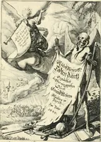 Picture 2 of 94 from Sterbensspiegel, das ist, Sonnenklare Vorstellung menschlicher Nichtigkeit durch alle Ständ und Geschlechter : vermitlest 60. dienstlicher Kupferblätteren, lehrzeicher Vberschrifften, und beweglicher zu vier stimmen aussgesetzter Todtengessängen (1650), leaf 6