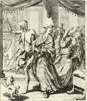 An illustration from Sterbensspiegel, das ist, Sonnenklare Vorstellung menschlicher Nichtigkeit durch alle Ständ und Geschlechter : vermitlest 60. dienstlicher Kupferblätteren, lehrzeicher Vberschrifften, und beweglicher zu vier stimmen aussgesetzter Todtengessängen (1650)