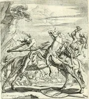 An illustration from Sterbensspiegel, das ist, Sonnenklare Vorstellung menschlicher Nichtigkeit durch alle Ständ und Geschlechter : vermitlest 60. dienstlicher Kupferblätteren, lehrzeicher Vberschrifften, und beweglicher zu vier stimmen aussgesetzter Todtengessängen (1650)