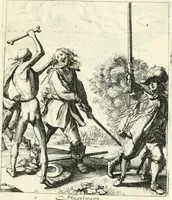 An illustration from Sterbensspiegel, das ist, Sonnenklare Vorstellung menschlicher Nichtigkeit durch alle Ständ und Geschlechter : vermitlest 60. dienstlicher Kupferblätteren, lehrzeicher Vberschrifften, und beweglicher zu vier stimmen aussgesetzter Todtengessängen (1650)