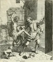 Picture 50 of 94 from Sterbensspiegel, das ist, Sonnenklare Vorstellung menschlicher Nichtigkeit durch alle Ständ und Geschlechter : vermitlest 60. dienstlicher Kupferblätteren, lehrzeicher Vberschrifften, und beweglicher zu vier stimmen aussgesetzter Todtengessängen (1650), leaf 98