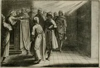An illustration from Stichtelycke rymen, om te lesen ofte singhen. Onderscheyden in III deelen. Op nieuws over-sien en grootelijckx vermeerdert, oock de noten van druck-fauten ghecorrigeert, en verrijckt met vele copere figuren (1647)