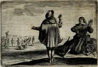 An illustration from Stichtelycke rymen, om te lesen ofte singhen. Onderscheyden in III deelen. Op nieuws over-sien en grootelijckx vermeerdert, oock de noten van druck-fauten ghecorrigeert, en verrijckt met vele copere figuren (1647)