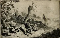 An illustration from Stichtelycke rymen, om te lesen ofte singhen. Onderscheyden in III deelen. Op nieuws over-sien en grootelijckx vermeerdert, oock de noten van druck-fauten ghecorrigeert, en verrijckt met vele copere figuren (1647)