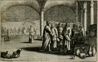 An illustration from Stichtelycke rymen, om te lesen ofte singhen. Onderscheyden in III deelen. Op nieuws over-sien en grootelijckx vermeerdert, oock de noten van druck-fauten ghecorrigeert, en verrijckt met vele copere figuren (1647)