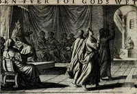 An illustration from Stichtelycke rymen, om te lesen ofte singhen. Onderscheyden in III deelen. Op nieuws over-sien en grootelijckx vermeerdert, oock de noten van druck-fauten ghecorrigeert, en verrijckt met vele copere figuren (1647)
