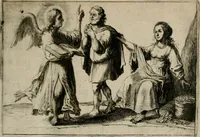 An illustration from Stichtelycke rymen, om te lesen ofte singhen. Onderscheyden in III deelen. Op nieuws over-sien en grootelijckx vermeerdert, oock de noten van druck-fauten ghecorrigeert, en verrijckt met vele copere figuren (1647)