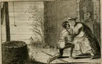 An illustration from Stichtelycke rymen, om te lesen ofte singhen. Onderscheyden in III deelen. Op nieuws over-sien en grootelijckx vermeerdert, oock de noten van druck-fauten ghecorrigeert, en verrijckt met vele copere figuren (1647)