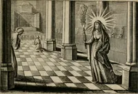 An illustration from Stichtelycke rymen, om te lesen ofte singhen. Onderscheyden in III deelen. Op nieuws over-sien en grootelijckx vermeerdert, oock de noten van druck-fauten ghecorrigeert, en verrijckt met vele copere figuren (1647)