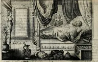An illustration from Stichtelycke rymen, om te lesen ofte singhen. Onderscheyden in III deelen. Op nieuws over-sien en grootelijckx vermeerdert, oock de noten van druck-fauten ghecorrigeert, en verrijckt met vele copere figuren (1647)