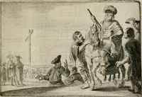 An illustration from Stichtelycke rymen, om te lesen ofte singhen. Onderscheyden in III deelen. Op nieuws over-sien en grootelijckx vermeerdert, oock de noten van druck-fauten ghecorrigeert, en verrijckt met vele copere figuren (1647)