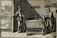 An illustration from Stichtelycke rymen, om te lesen ofte singhen. Onderscheyden in III deelen. Op nieuws over-sien en grootelijckx vermeerdert, oock de noten van druck-fauten ghecorrigeert, en verrijckt met vele copere figuren (1647)