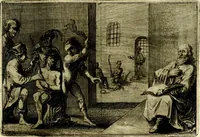 An illustration from Stichtelycke rymen, om te lesen ofte singhen. Onderscheyden in III deelen. Op nieuws over-sien en grootelijckx vermeerdert, oock de noten van druck-fauten ghecorrigeert, en verrijckt met vele copere figuren (1647)