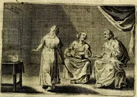 An illustration from Stichtelycke rymen, om te lesen ofte singhen. Onderscheyden in III deelen. Op nieuws over-sien en grootelijckx vermeerdert, oock de noten van druck-fauten ghecorrigeert, en verrijckt met vele copere figuren (1647)