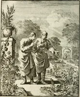 An illustration from Stichtelyke rymen op verscheiden stoffen : waar van ontrent de helft nooit voor-deesen gedrukt zijn : hier in order gestelt in twee deelen (1700)