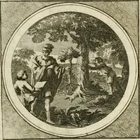 An illustration from Stichtelyke zinnebeelden : gepast of deugden en ondeugden, in LVII tafereelen vertoond (1767)