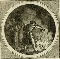 An illustration from Stichtelyke zinnebeelden : gepast of deugden en ondeugden, in LVII tafereelen vertoond (1767)