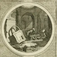 Picture 12 of 59 from Stichtelyke zinnebeelden : gepast of deugden en ondeugden, in LVII tafereelen vertoond (1767), leaf 54