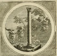 An illustration from Stichtelyke zinnebeelden : gepast of deugden en ondeugden, in LVII tafereelen vertoond (1767)