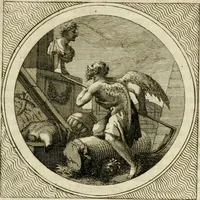 An illustration from Stichtelyke zinnebeelden : gepast of deugden en ondeugden, in LVII tafereelen vertoond (1767)