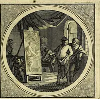 An illustration from Stichtelyke zinnebeelden, gepast op deugden en ondeugden (1767)
