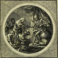 An illustration from Stichtelyke zinnebeelden, gepast op deugden en ondeugden (1767)