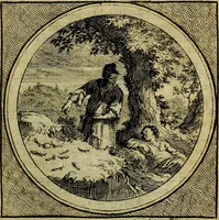 An illustration from Stichtelyke zinnebeelden gepast op deugden en ondeugden : in LVII tafereeelen vertoont (1723)