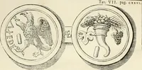 An illustration from Storia antiquaria etrusca : del principio e de' progressi fatti finora nello studio sopra l'antichità etrusche scritte e figurate : divisa in due parti, colla difesa dell' alfabeto degli antichi Toscani pubblicato nel MDCCXXXVIII dall' autore del Museo etrusco [i.e. Scipione Maffei] : col XII tavole e figure (1749)