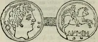 An illustration from Storia antiquaria etrusca : del principio e de' progressi fatti finora nello studio sopra l'antichità etrusche scritte e figurate : divisa in due parti, colla difesa dell' alfabeto degli antichi Toscani pubblicato nel MDCCXXXVIII dall' autore del Museo etrusco [i.e. Scipione Maffei] : col XII tavole e figure (1749)