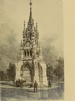An illustration from The story of the memorial fountain to Shakespeare at Stratford-upon-Avon ... Also accounts of the Herbert and Cowper window, Westminster abbey; the Milton window, St. Margaret's church, Westminster; and the bishops Andrewes and Ken Reredos, St. Thomas's church, Winchester, England--gifts of Geo. W. Childs; (1890)