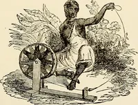 An illustration from The story of textiles; a bird's-eye view of the history of the beginning and the growth of the industry by which mankind is clothed (1912)