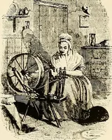 An illustration from The story of textiles; a bird's-eye view of the history of the beginning and the growth of the industry by which mankind is clothed (1912)